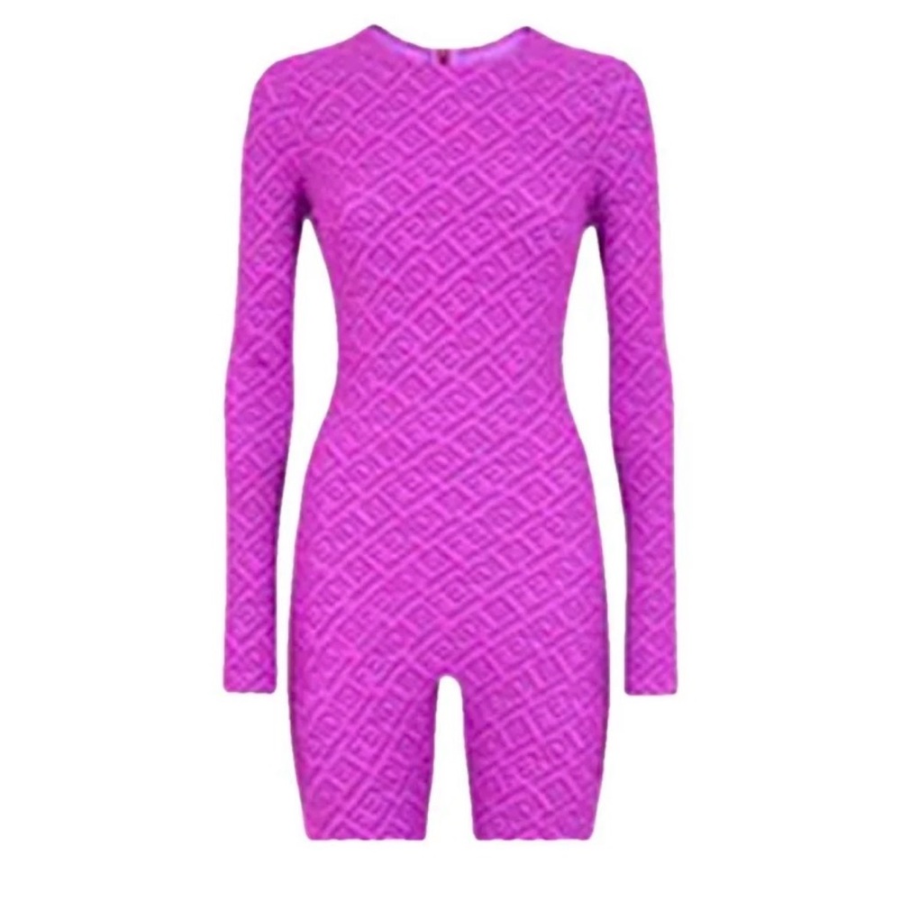 Fendi Pink Textured Jumpsuit